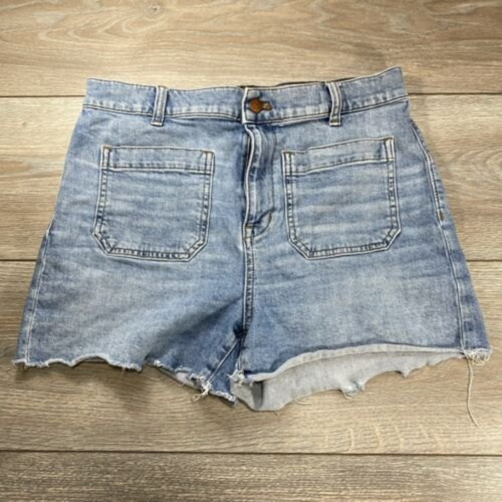 Madewell Womens High Rise 29 Cut Off Boyfriend 5 Pocket Design Denim Jean Shorts
